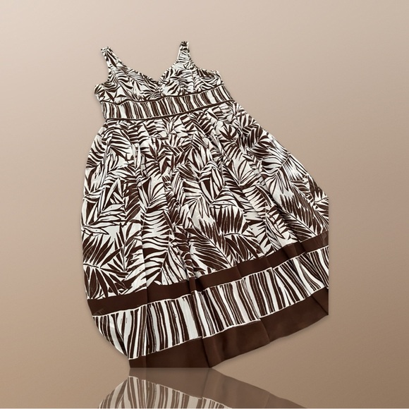 EVAN PICONE Women's Brown , White ,Sleeveless A Line Dress Size 8. - Picture 3 of 7